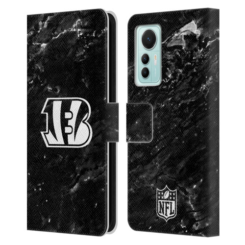 NFL Cincinnati Bengals Artwork Marble Leather Book Wallet Case Cover For Xiaomi 12 Lite