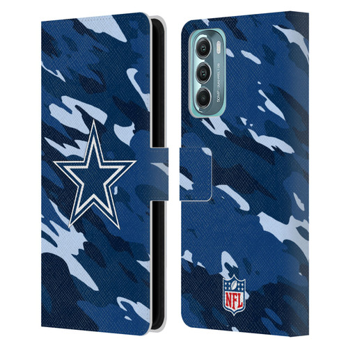 NFL Dallas Cowboys Logo Camou Leather Book Wallet Case Cover For Motorola Moto G Stylus 5G (2022)