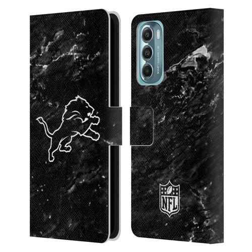 NFL Detroit Lions Artwork Marble Leather Book Wallet Case Cover For Motorola Moto G Stylus 5G (2022)