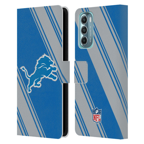 NFL Detroit Lions Artwork Stripes Leather Book Wallet Case Cover For Motorola Moto G Stylus 5G (2022)