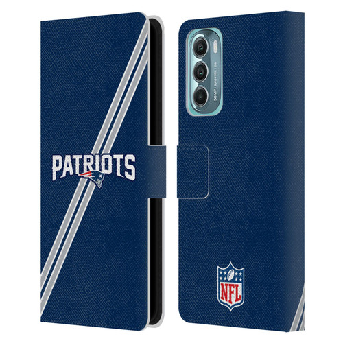 NFL New England Patriots Logo Stripes Leather Book Wallet Case Cover For Motorola Moto G Stylus 5G (2022)