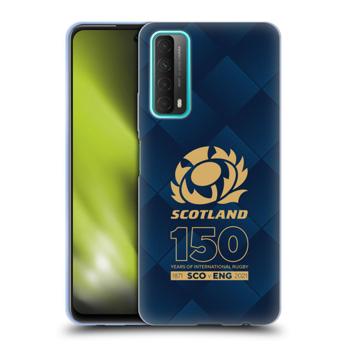 Scotland Rugby 150th Anniversary Halftone Soft Gel Case for Huawei P Smart (2021)