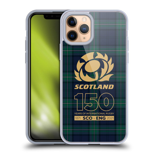 Scotland Rugby 150th Anniversary Tartan Soft Gel Case for Apple iPhone 11 Pro