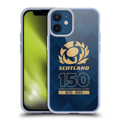Scotland Rugby 150th Anniversary Halftone Soft Gel Case for Apple iPhone 12 Mini