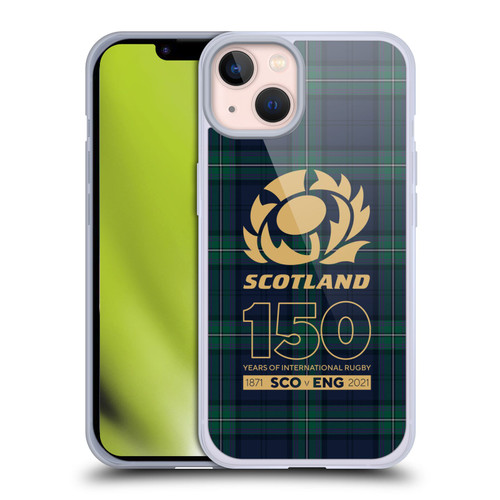 Scotland Rugby 150th Anniversary Tartan Soft Gel Case for Apple iPhone 13