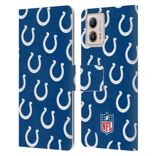 NFL Indianapolis Colts Artwork Patterns Leather Book Wallet Case Cover For Motorola Moto G53 5G