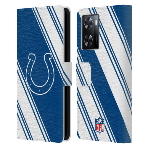 NFL Indianapolis Colts Artwork Stripes Leather Book Wallet Case Cover For OPPO A57s