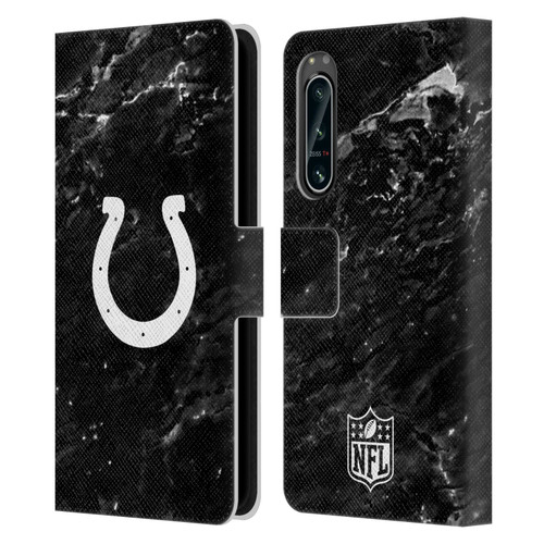 NFL Indianapolis Colts Artwork Marble Leather Book Wallet Case Cover For Sony Xperia 5 IV