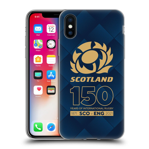 Scotland Rugby 150th Anniversary Halftone Soft Gel Case for Apple iPhone X / iPhone XS