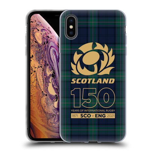 Scotland Rugby 150th Anniversary Tartan Soft Gel Case for Apple iPhone XS Max