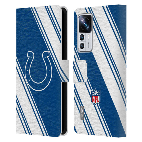NFL Indianapolis Colts Artwork Stripes Leather Book Wallet Case Cover For Xiaomi 12T Pro