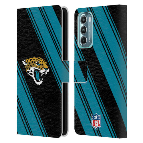 NFL Jacksonville Jaguars Artwork Stripes Leather Book Wallet Case Cover For Motorola Moto G Stylus 5G (2022)