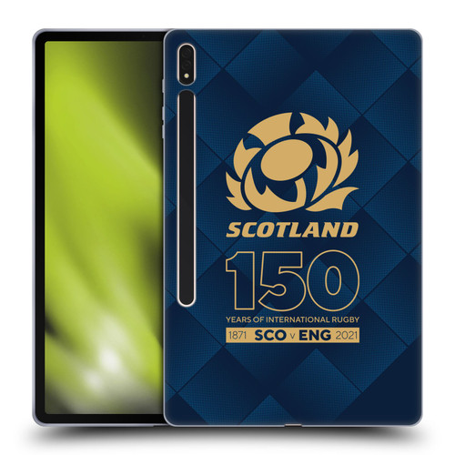 Scotland Rugby 150th Anniversary Halftone Soft Gel Case for Samsung Galaxy Tab S8 Plus