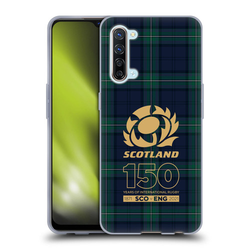 Scotland Rugby 150th Anniversary Tartan Soft Gel Case for OPPO Find X2 Lite 5G