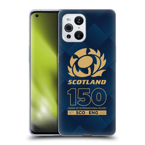 Scotland Rugby 150th Anniversary Halftone Soft Gel Case for OPPO Find X3 / Pro