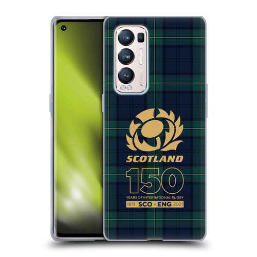 Scotland Rugby 150th Anniversary Tartan Soft Gel Case for OPPO Find X3 Neo / Reno5 Pro+ 5G