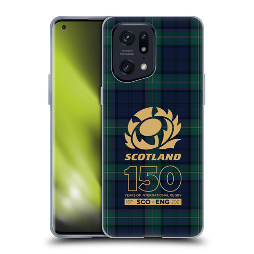 Scotland Rugby 150th Anniversary Tartan Soft Gel Case for OPPO Find X5 Pro