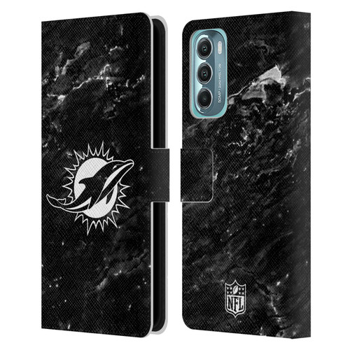 NFL Miami Dolphins Artwork Marble Leather Book Wallet Case Cover For Motorola Moto G Stylus 5G (2022)