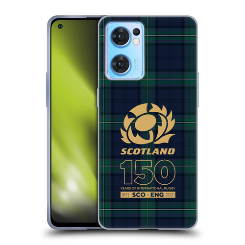 Scotland Rugby 150th Anniversary Tartan Soft Gel Case for OPPO Reno7 5G / Find X5 Lite