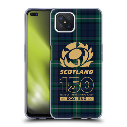 Scotland Rugby 150th Anniversary Tartan Soft Gel Case for OPPO Reno4 Z 5G