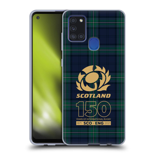 Scotland Rugby 150th Anniversary Tartan Soft Gel Case for Samsung Galaxy A21s (2020)