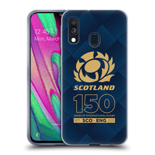 Scotland Rugby 150th Anniversary Halftone Soft Gel Case for Samsung Galaxy A40 (2019)