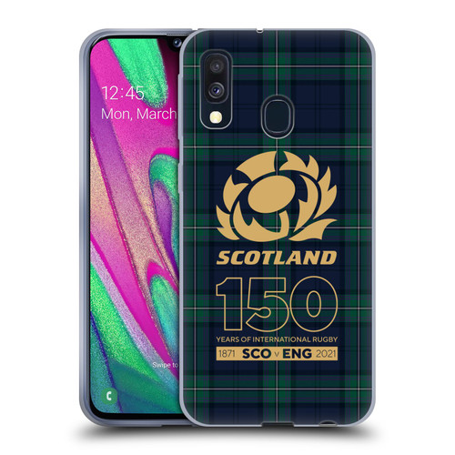 Scotland Rugby 150th Anniversary Tartan Soft Gel Case for Samsung Galaxy A40 (2019)
