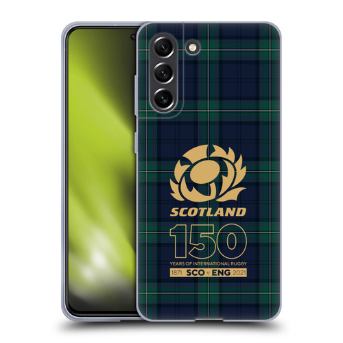 Scotland Rugby 150th Anniversary Tartan Soft Gel Case for Samsung Galaxy S21 FE 5G