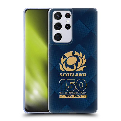 Scotland Rugby 150th Anniversary Halftone Soft Gel Case for Samsung Galaxy S21 Ultra 5G