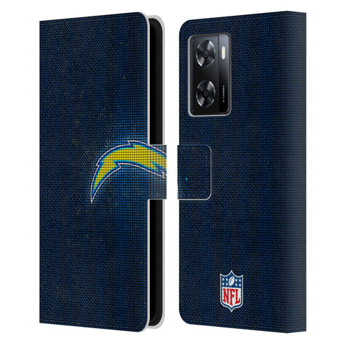 NFL Los Angeles Chargers Artwork LED Leather Book Wallet Case Cover For OPPO A57s