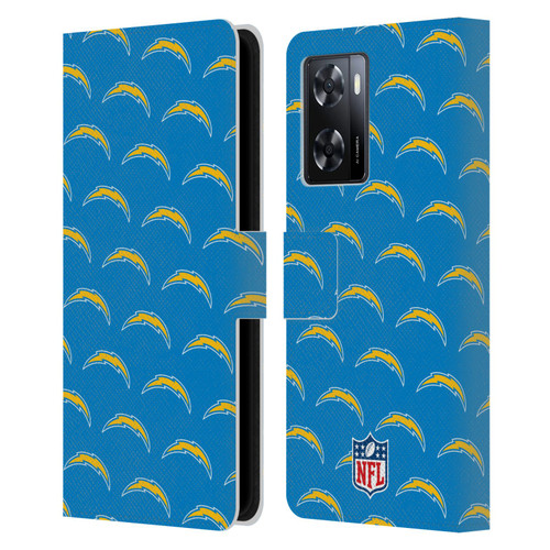 NFL Los Angeles Chargers Artwork Patterns Leather Book Wallet Case Cover For OPPO A57s