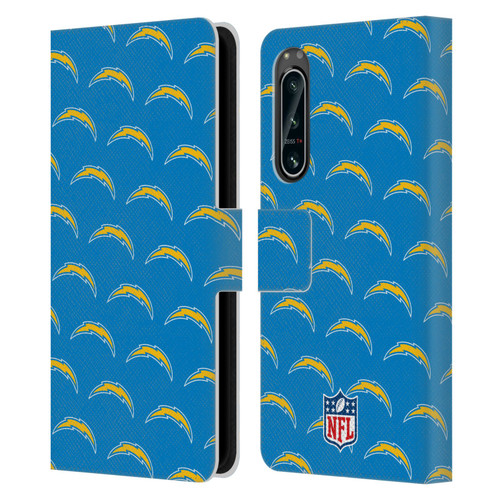NFL Los Angeles Chargers Artwork Patterns Leather Book Wallet Case Cover For Sony Xperia 5 IV