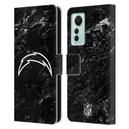 NFL Los Angeles Chargers Artwork Marble Leather Book Wallet Case Cover For Xiaomi 12 Lite