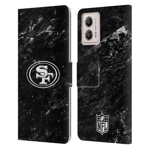 NFL San Francisco 49ers Artwork Marble Leather Book Wallet Case Cover For Motorola Moto G53 5G