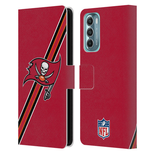 NFL Tampa Bay Buccaneers Logo Stripes Leather Book Wallet Case Cover For Motorola Moto G Stylus 5G (2022)
