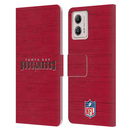 NFL Tampa Bay Buccaneers Logo Distressed Look Leather Book Wallet Case Cover For Motorola Moto G53 5G