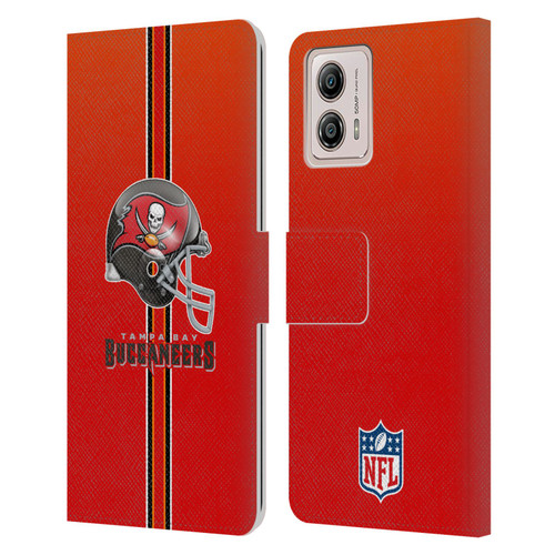 NFL Tampa Bay Buccaneers Logo Helmet Leather Book Wallet Case Cover For Motorola Moto G53 5G