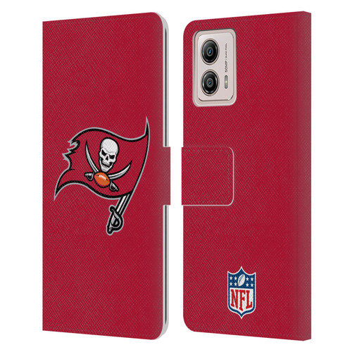 NFL Tampa Bay Buccaneers Logo Plain Leather Book Wallet Case Cover For Motorola Moto G53 5G