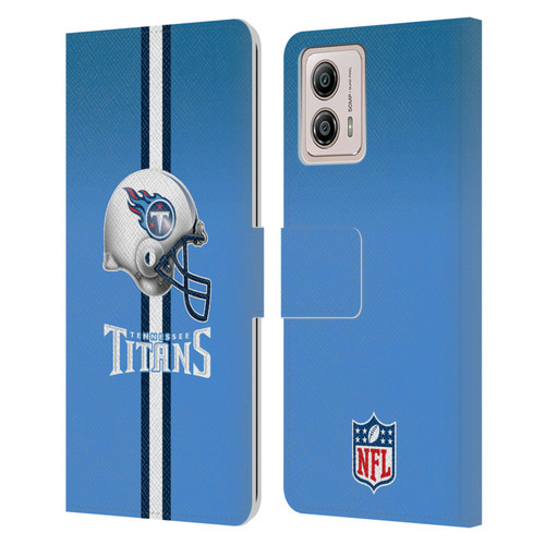 NFL Tennessee Titans Logo Helmet Leather Book Wallet Case Cover For Motorola Moto G53 5G
