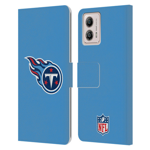 NFL Tennessee Titans Logo Plain Leather Book Wallet Case Cover For Motorola Moto G53 5G