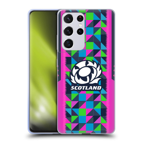 Scotland Rugby 2023/24 Crest Kit Neon Training Soft Gel Case for Samsung Galaxy S21 Ultra 5G
