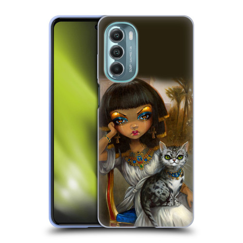 Strangeling Art Egyptian Girl with Cat Soft Gel Case for Motorola Moto G Stylus 5G (2022)