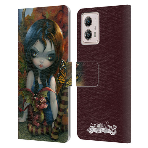 Strangeling Dragon Autumn Fairy Leather Book Wallet Case Cover For Motorola Moto G53 5G