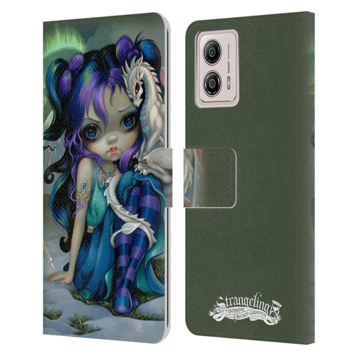 Strangeling Dragon Frost Winter Fairy Leather Book Wallet Case Cover For Motorola Moto G53 5G