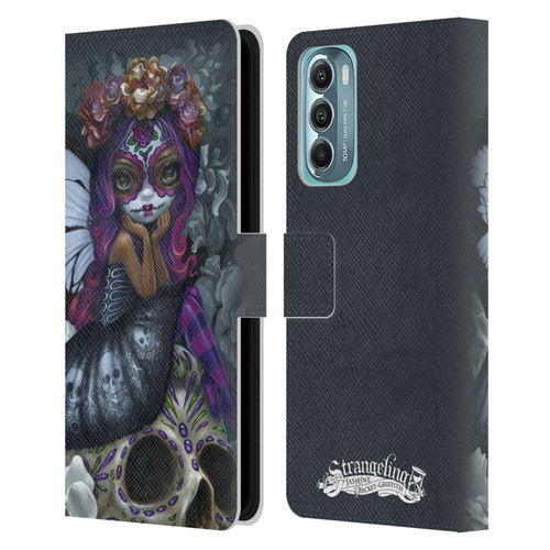Strangeling Fairy Art Day of Dead Skull Leather Book Wallet Case Cover For Motorola Moto G Stylus 5G (2022)