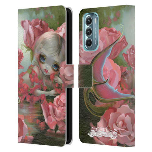 Strangeling Mermaid Roses Leather Book Wallet Case Cover For Motorola Moto G Stylus 5G (2022)
