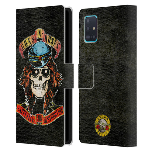 Guns N' Roses Vintage Rose Leather Book Wallet Case Cover For Samsung Galaxy A51 (2019)