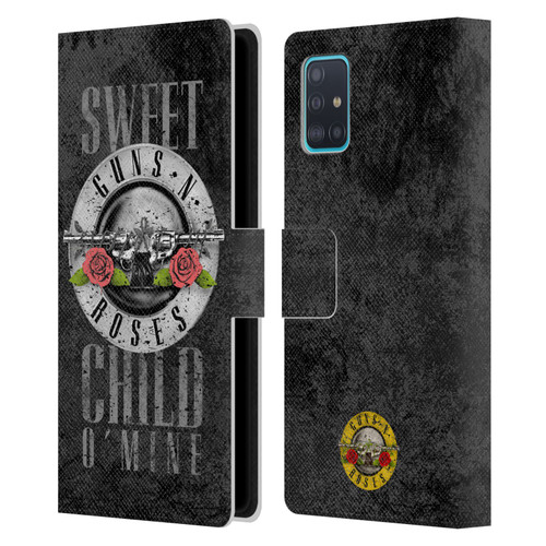 Guns N' Roses Vintage Sweet Child O' Mine Leather Book Wallet Case Cover For Samsung Galaxy A51 (2019)