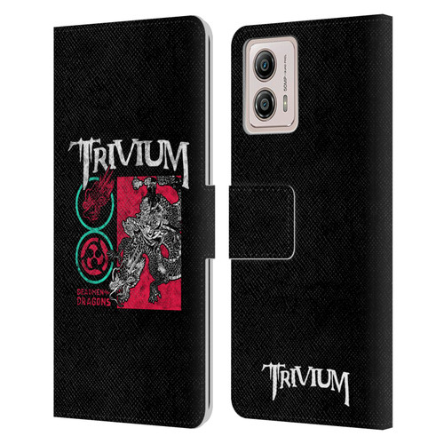 Trivium Graphics Deadmen And Dragons Date Leather Book Wallet Case Cover For Motorola Moto G53 5G