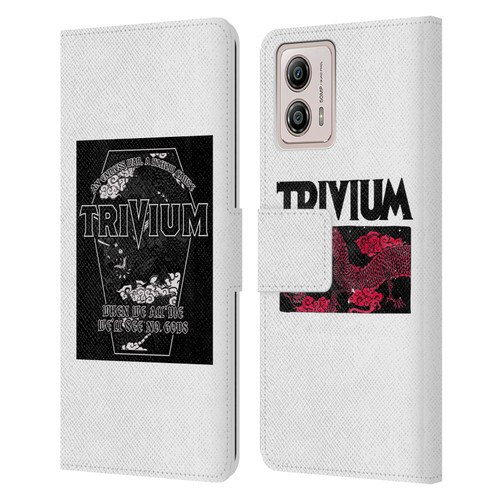 Trivium Graphics Double Dragons Leather Book Wallet Case Cover For Motorola Moto G53 5G
